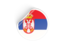 Serbia. Round sticker. Download icon.