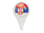 Serbia. Round pin icon. Download icon.