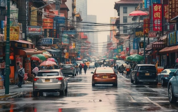 Premium Photo | A Busy Street