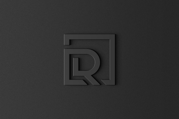 Premium PSD | 3d black logo mockup