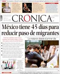 Portada de La Crónica de Hoy (México)