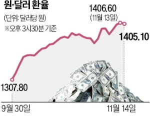 당국 구두개입도 强달러에 묻혔다…꿈쩍 않는 '환율 1400원'