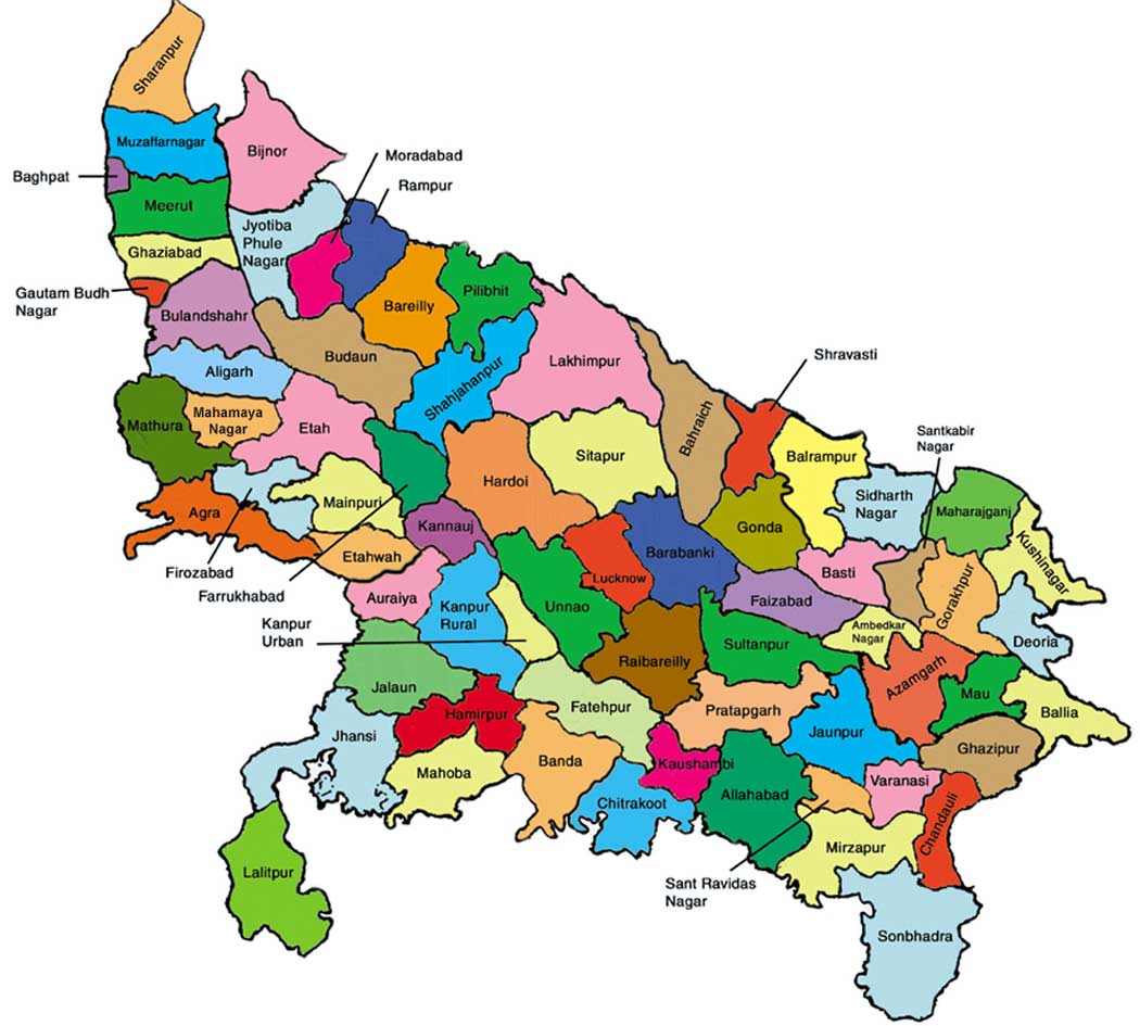 Districts Of UP List, Map, Uttar Pradesh India's Largest State With 75 ...