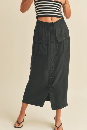 Ellery Black Midi Cargo Skirt