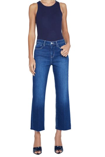 L'agence Wanda Cropped Wide Leg Jeans in Sutton