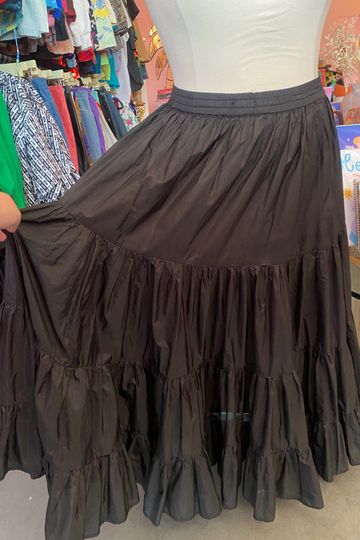 Black Tiered Witchy Maxi Skirt