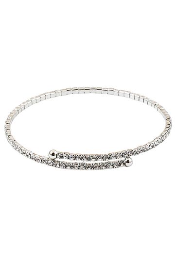 Silver CZ Coil Bracelet