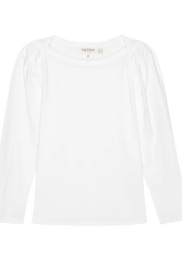 Amelie Envelope Neck Top- White