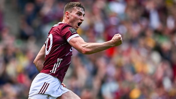 Matthew Tierney reacts after Galway's first-half goal against Donegal