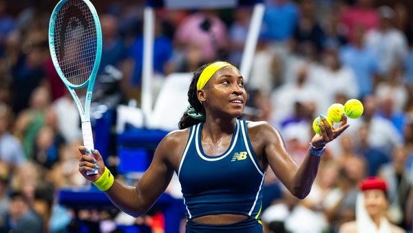 Coco Gauff after beating Tatjana Maria at the USTA Billie Jean King National Tennis Center