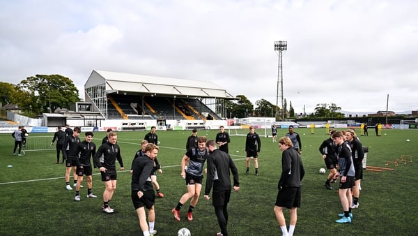 Dundalk players training as normal this morning