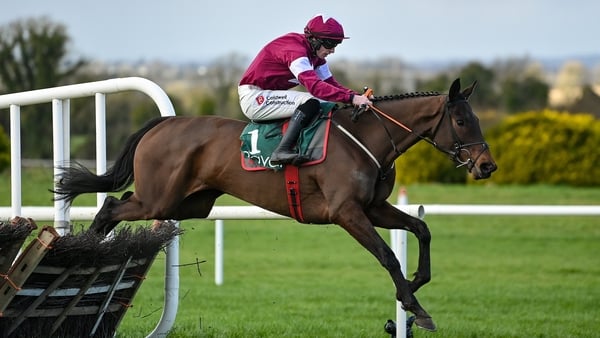 Brighterdaysahead, with Jack Kennedy up, during the Apple's Jade Mares Novice Hurdle at Navan Racecourse in February