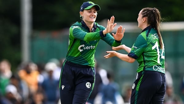 Gaby Lewis (L) and Laura Delany pictured in action against Sri Lanka in August