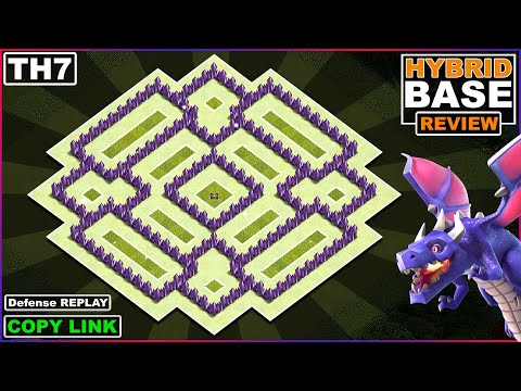 NEW BEST! TH7 HYBRID/TROPHY/FARMING Base 2023 | Town hall 7 Defense Base Copy Link - Clash of Clans