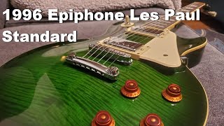 Video thumbnail for 90’s Nostalgia | 1996 Epiphone Les Paul Standard Translucent Green Review & Demo by GhostDragon1182