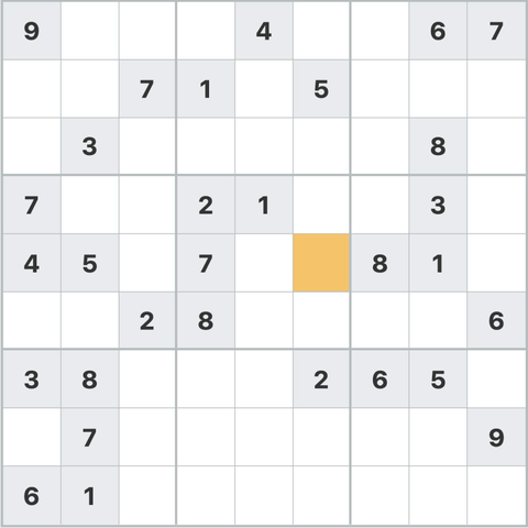 Ein Beispiel von einem Sudoku-Raster