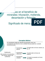 Etapas en El Beneficio de Los Minerales