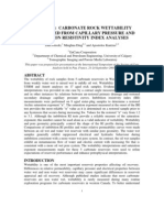 Carbonate Rock Wettability Interpreted From Capillary Pressure and Imbibition Resistivity Index Analyses