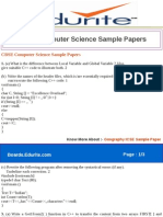 CBSE Computer Science Sample Papers