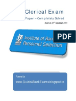 IBPS Clerks Previous Paper Completely Solved - Guide4BankExams