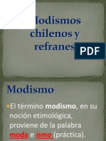 Modismos Chilenos y Refranes