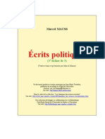 Marcel Mauss - Ecrits Politiques (III)