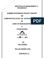 Comparative Study On Advance Products of Bank of Maharashtra