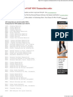 List of SAP MM Transaction Codes