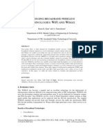 Emerging Broadband Wireless Technologies: WIFI and WIMAX