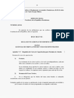 Dec. No. 215-04 Que Establece El Reglamento Aeronautic0 Dominicano, RAD 63 Sobre Licencias de Tripulantes de Vuelo Except0 Pilotos.