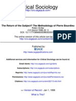 The Return of The Subject The Methodology of Pierre Bourdieu