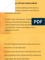 Doctrine of Last Antecedent