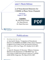 Master's Thesis Defense: Comparison of Noncoherent Detectors For SOQPSK and GMSK in Phase Noise Channels