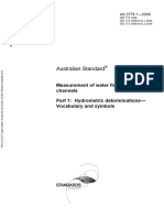 As 3778.1-2009 Measurement of Water Flow in Open Channels Hydrometric Determinations - Vocabulary and Symbols