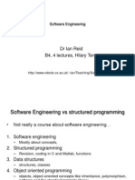 DR Ian Reid B4, 4 Lectures, Hilary Term: Software Engineering