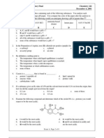 Organic Chem Lab Final Exam