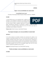 Plantão Psicológico - Novas Possibilidades em Saúde Mental