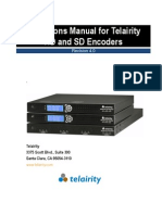 Operation Manual Telairity SD HD Encoder Setup Manual-E