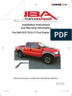 Installation Instructions and Warranty Information: Part #40-2537 2010-11 Ford Raptor Dual Exit