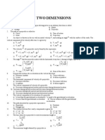 Projectile Motion MCQS Physics