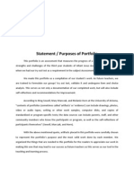 Statement / Purposes of Portfolio