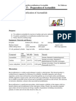 Experiment 5 - : Preparation and Purification of Acetanilide