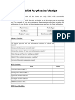 Checklist Physical Design