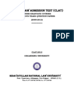 CLAT Previous 5 Years 2008-2012 Question Paper Booklet For UG