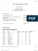 Academic Transcript - BS/MBA