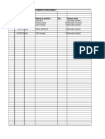 Process Problem Inspection Sheets