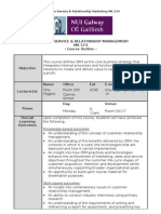 Customer Relationship Management Course Outline Semester II 20092010