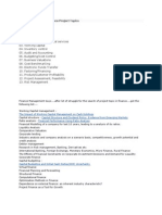 MBA Final Semester Finance Project Topics