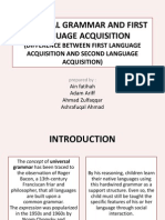 Universal Grammar and First Language Acquisition