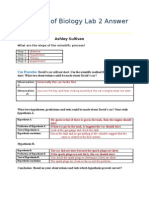 Principles of Biology Lab 2 Answer Sheet: Student Name: Ashley Sullivan